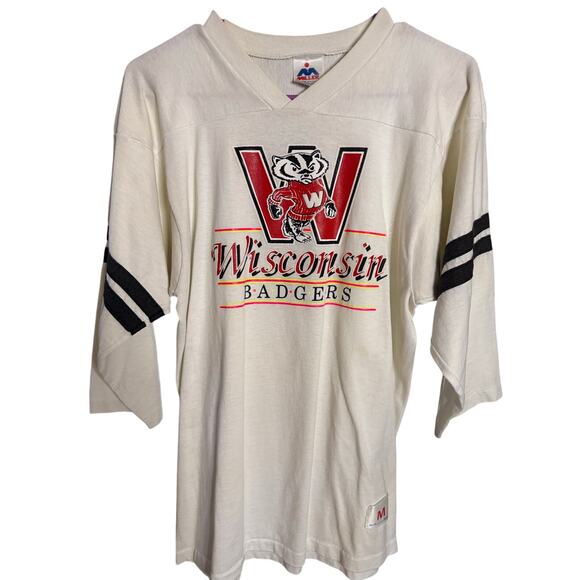 Vintage Wisconsin Badgers 3/4 Length Tee - Picture 1 of 5